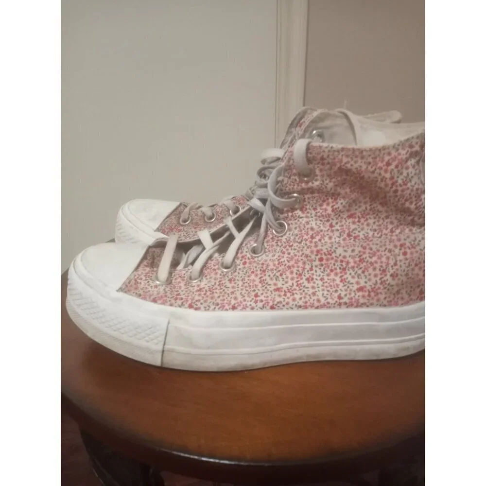 Converse All Star Lift Platform Trainers Womens Size 7 Ditsy Floral Shoes